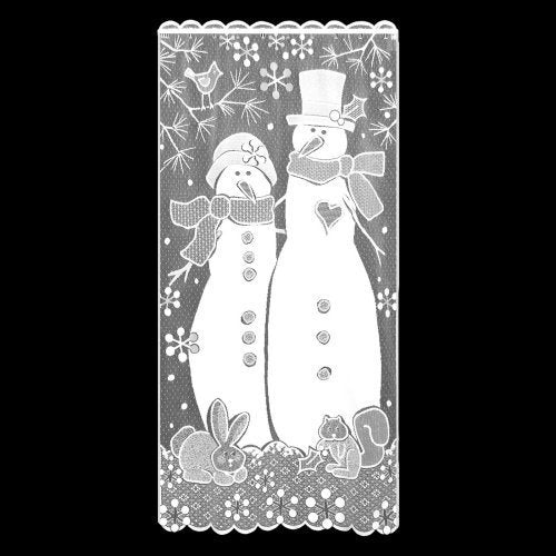 Snow Couple Scenic Curtain Panel White 38 X 76 Inches 734573097715 Heritage Lace