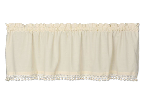 Heritage Lace - Vintage Pom Pom Collection - Curtains and Home Textiles in Various Colors, - Olde Church Emporium