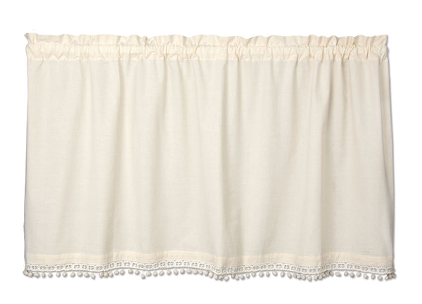 Heritage Lace - Vintage Pom Pom Collection - Curtains and Home Textiles in Various Colors, - Olde Church Emporium