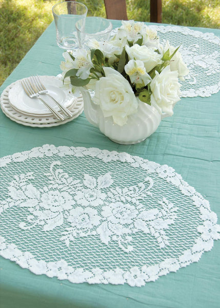 Heritage Lace - Victorian Rose Collection - Curtains,Tablecloths, Doilies, Placemats, Runners, Home Textiles, etc. - Olde Church Emporium