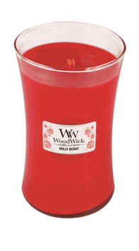 WoodWick Candle -Holly Berry - Small 3.4oz Burn Time 40 Hours - Olde Church Emporium