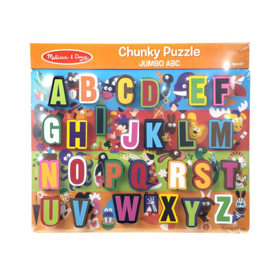 Melissa and Doug Jumbo ABC Chunky Puzzle Alphabet Item#3833 Ages 3+Wooden, Fresh Start, Learning