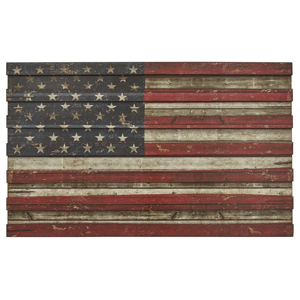 American Flag Wood Wall Art 22 Inches H x 36 Inches Long x  .75 Inches D - Olde Church Emporium