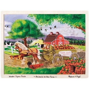 Melissa & Doug Animals on the Farm Wooden Jigsaw Puzzle With Storage Tray (24 pcs) Ages 3+ - Olde Church Emporium