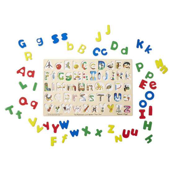 Melissa & Doug Upper & Lower Case Alphabet Wooden Puzzle 52pcs. Ages 4+ # 47