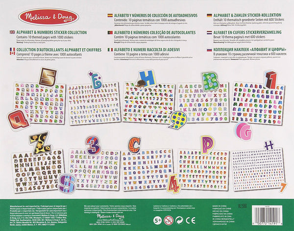 Melissa & Doug - Sticker Collection Alphabet and Numbers, 1000 Letter and Number Stickers [Home Decor]- Olde Church Emporium