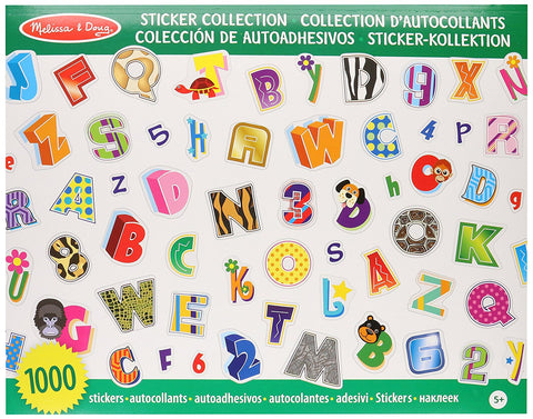Melissa & Doug - Sticker Collection Alphabet and Numbers, 1000 Letter and Number Stickers [Home Decor]- Olde Church Emporium