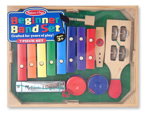 Melissa & Doug Band-in-a-Box Hum! Jangle! Shake! - 7-Piece Musical Instrument Set [Home Decor]- Olde Church Emporium