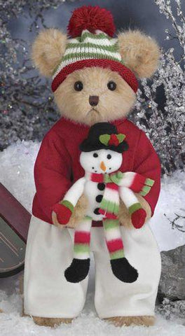 Bearington - Blake & Snowflake Christmas Plush Bear 14 inches and Retired - Olde Church Emporium