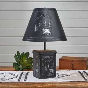 Park Designs Black Bear Lamp with Metal Shade Rustic, Country, Cabin Style