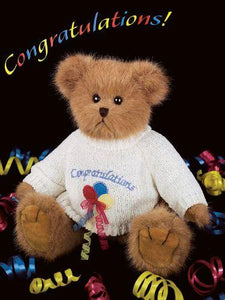 Bearington Bear Beary Best Wishes Plush 10 inch Congratulations Bear Toy Collectible Retired - Olde Church Emporium