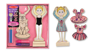 Melissa & Doug Decorate Your Own Ballerina Fashions Wooden Magnetic Craft Kit Age 4+ Item # 4181