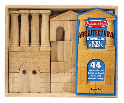Melissa and Doug Architectural Standard Unit Blocks 44 Blocks Ages 3 Item 4201