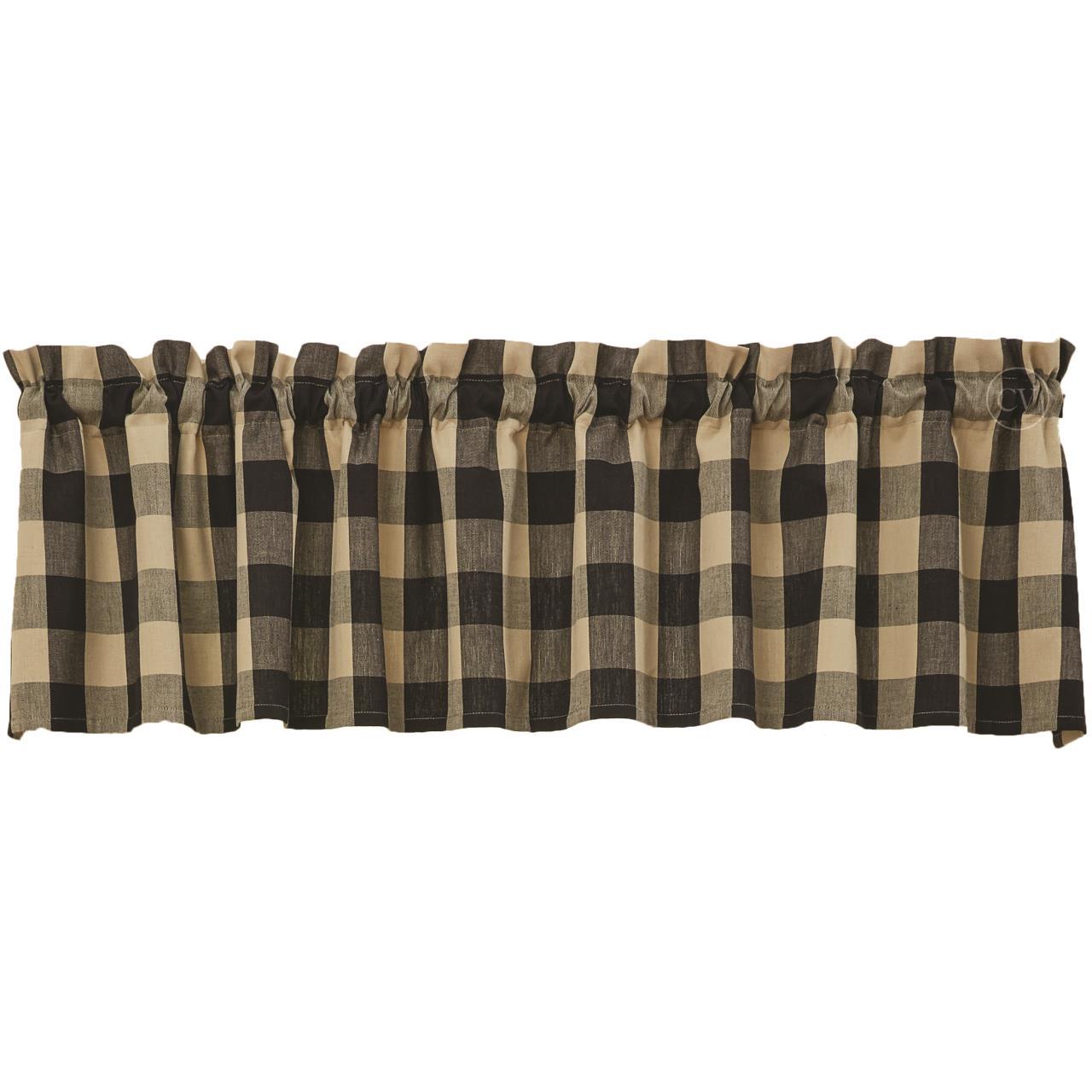 Park Designs - Tavern Check Valance - 3 Colors Black, Navy, Moss 72 x 14 Inches