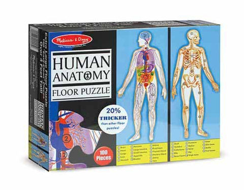 Melissa and Doug 100 Piece Floor Jigsaw Puzzle-  Human Body - 4ft Long [Home Decor]- Olde Church Emporium