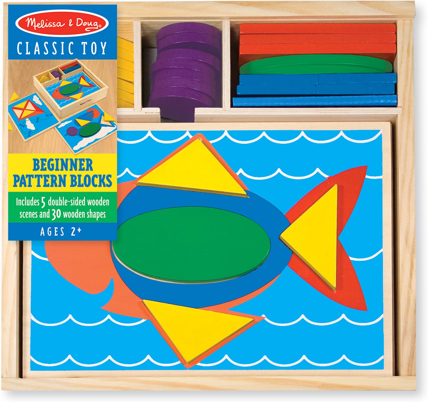 Melissa and Doug Beginner Pattern Blocks 000772005289 Classic Toy Ages 2+