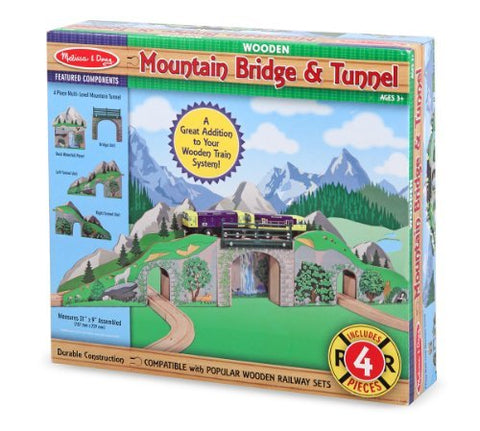 Melissa and Doug - Wooden Mountain Bridge & Tunnel Set [Home Decor]- Olde Church Emporium
