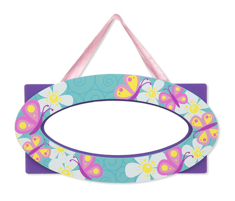 Melissa & Doug -Wooden Door Plaque: Butterflies - Personalized Name Door Sign [Home Decor]- Olde Church Emporium