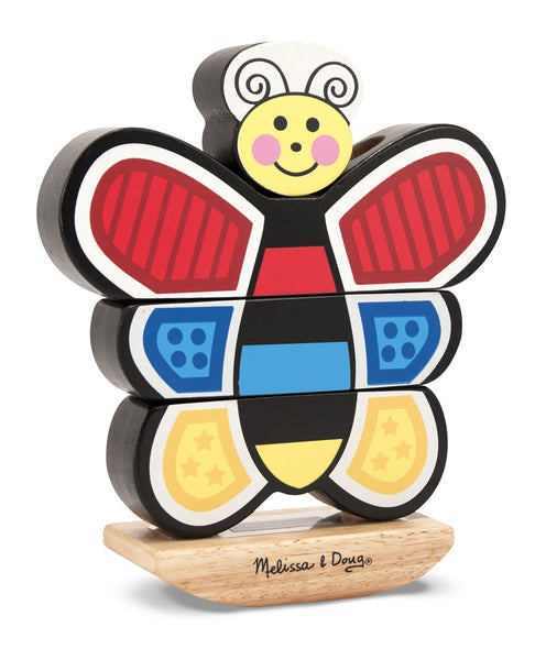 Melissa & Doug - Butterfly Stacker Vertical Wooden Puzzle Toy [Home Decor]- Olde Church Emporium