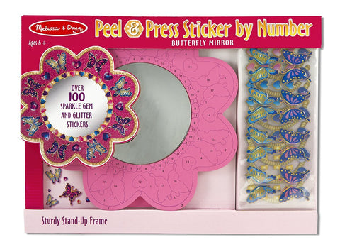 Melissa & Doug - Peel & Press Sticker by Number - Butterfly Mirror [Home Decor]- Olde Church Emporium