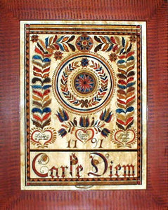 Fractur -Carpe Diem (Seize the Day), American Folk Art, Collectible, Affordable Art [Home Decor]- Olde Church Emporium