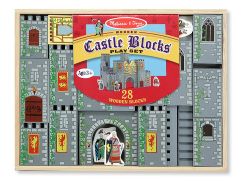 Melissa & Doug - Wooden Castle Blocks Play Set [Home Decor]- Olde Church Emporium