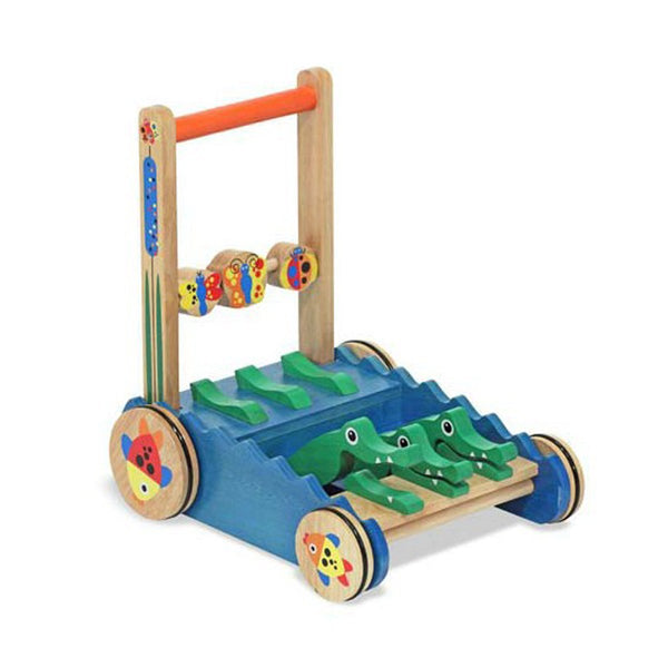 Melissa & Doug - Deluxe Chomp and Clack Alligator Wooden Push Toy and Activity Walker - Olde Church Emporium