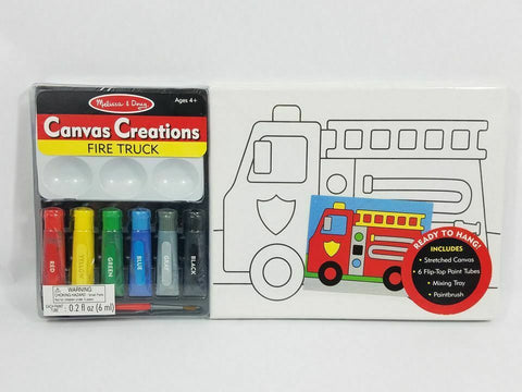 Melissa & Doug Canvas Creations Fire Truck Paint Kit Ages 4+ #4781