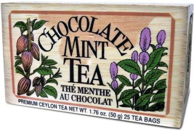 Chocolate Mint Tea bags - 25 in Wooden Box [Home Decor]- Olde Church Emporium