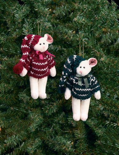 Bearngton - Christmouse Pair Christmas Plush Mouse Bears 5 Inches and Retired - Olde Church Emporium