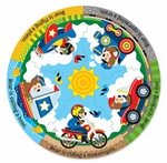 Melissa & Doug Vehicle Fun Circular Floor Puzzle (11 pieces) [Home Decor]- Olde Church Emporium