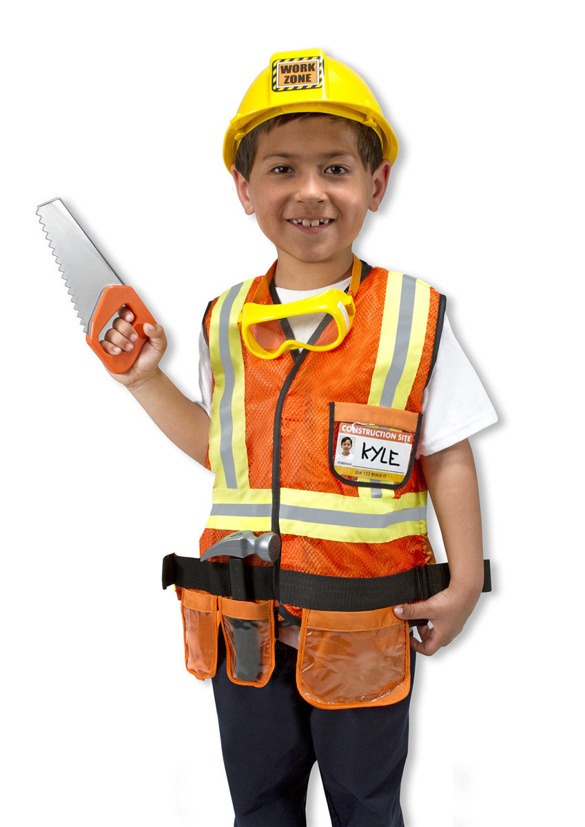 Melissa and Doug Construction Worker Role Play Costume Set 3 to 6 years old [Home Decor]- Olde Church Emporium