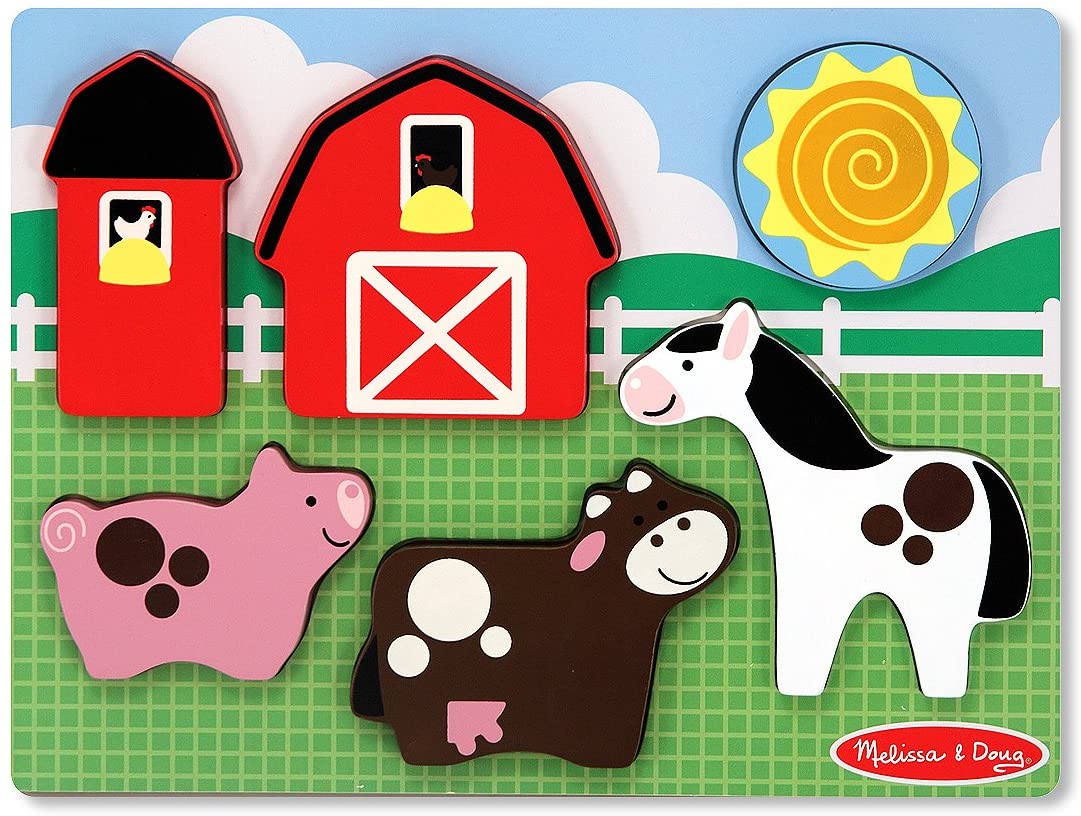 Melissa and Doug My First Chunky Puzzle Scene Barnyard Fun Item # 3755 Ages 2+ Wooden, Sturdy