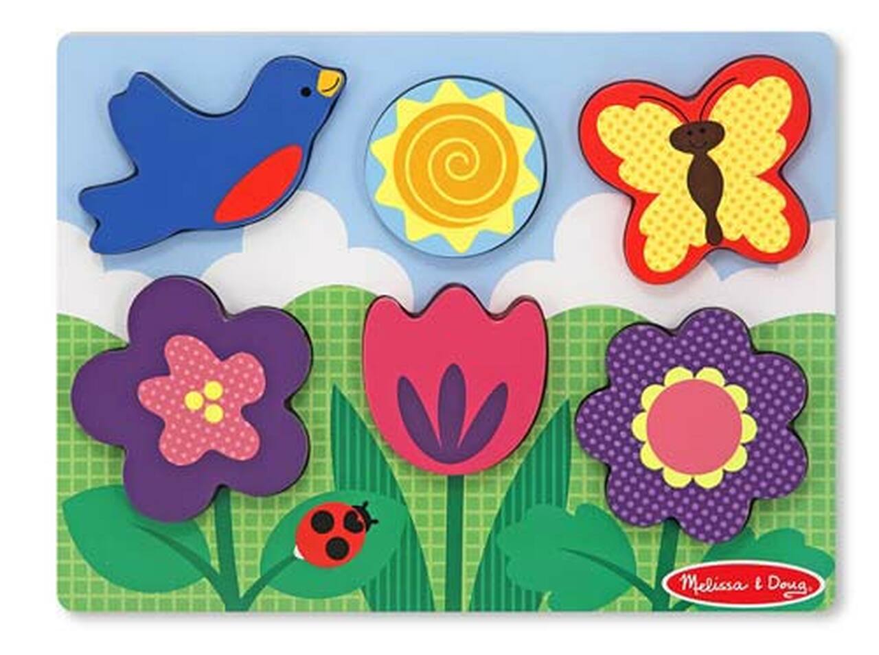 Melissa and Doug My First Chunky Puzzle Scene Flower Garden Item # 3753 Ages 2+ Wooden, Sturdy