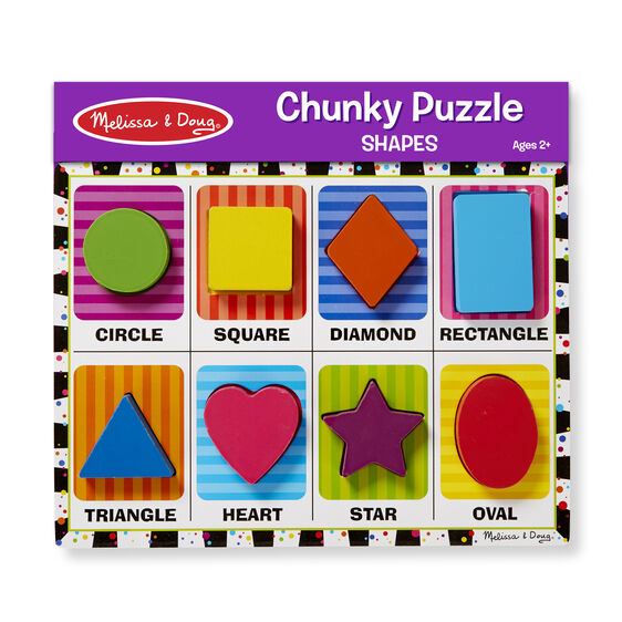 Melissa & Doug Shapes Chunky Puzzle Ages 2+ 8 Pieces 000772037303