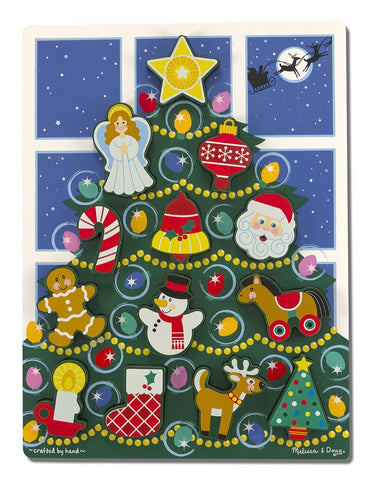 Melissa & Doug Holiday Christmas Tree Wooden Chunky Puzzle (13 pcs) - Olde Church Emporium