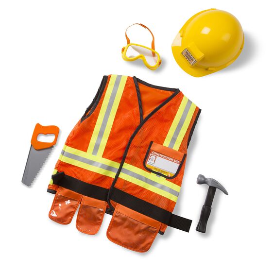 Melissa and Doug Construction Worker Role Play Costume Set 3 to 6 years old