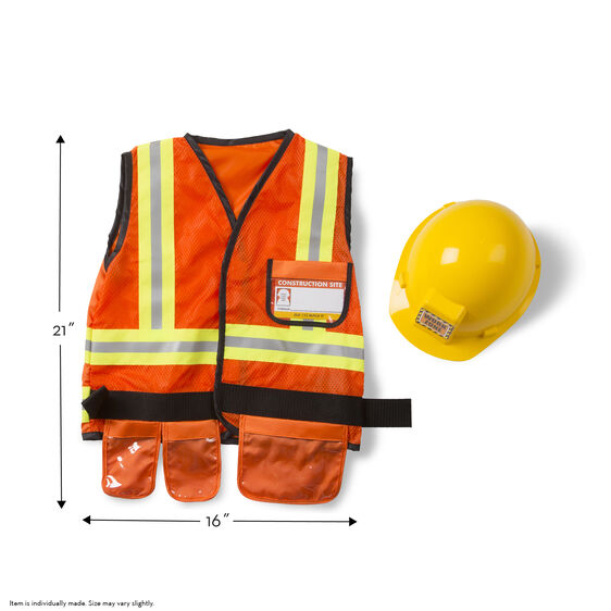 Melissa and Doug Construction Worker Role Play Costume Set 3 to 6 years old