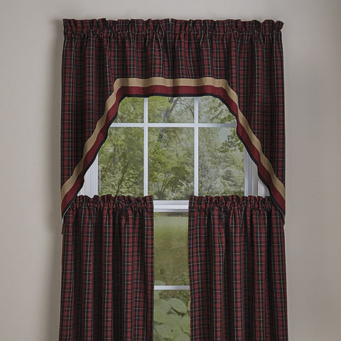 Park Dorset Lined Swag Pair  72 x 36 Inches Bordered Plaid