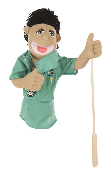 Melissa & Doug Doctor Puppet With Doctor Scrubs and Detachable Wooden Rod for Animated Gestures - Olde Church Emporium