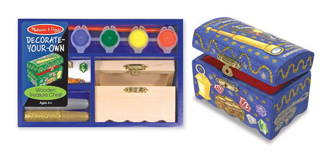 Melissa & Doug  - Decorate Your Own Wooden Treasure Pirate Chest [Home Decor]- Olde Church Emporium