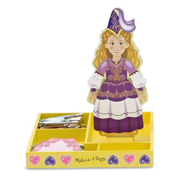 Melissa & Doug - Deluxe Princess Elise Magnetic Wooden Dress-Up Doll Play Set (24 pcs) - Olde Church Emporium
