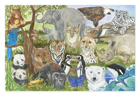 Melissa & Doug Endangered Species Jumbo Jigsaw Floor Puzzle (48 pcs, 2 x 3 feet) - Olde Church Emporium