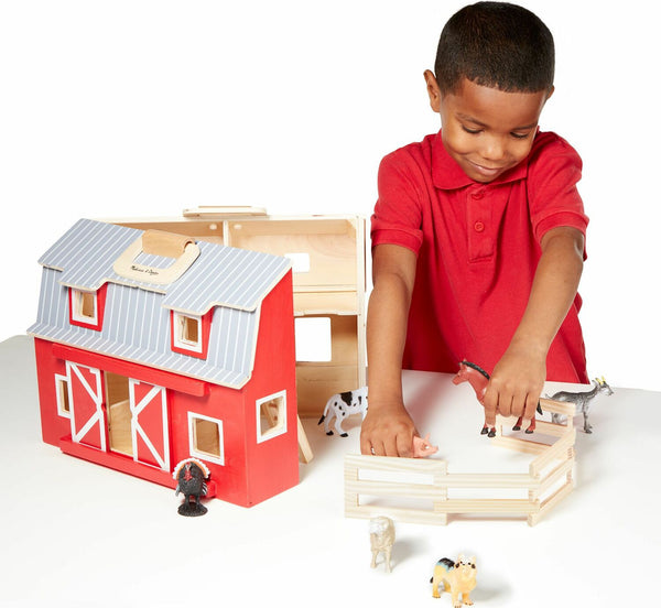 Melissa and Dog Fold and Go Barn Item 3700 Wooden Barn and Animals Ages 3+
