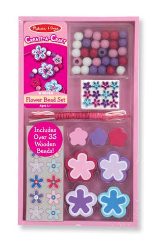 Melissa and Doug Wooden Flower Bead Set Ages 4+ Create A Craft