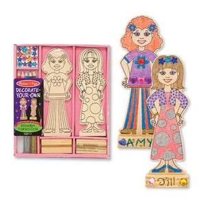 Melissa & Doug - Decorate-Your-Own Wooden Fashion Dolls Craft Kit [Home Decor]- Olde Church Emporium