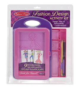 Melissa & Doug - Fashion Design Art Activity Kit  9 Double-Sided Rubbing Plates, 4 Pencils, Crayon - Olde Church Emporium