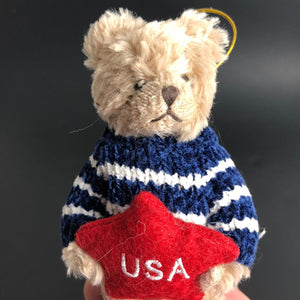 Bearington Bears Collection Plush Freddy Freedom Retired USA Ornament 4.5 inches - Olde Church Emporium