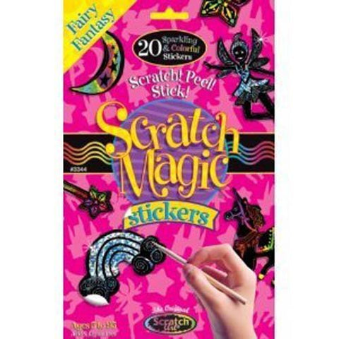 Melissa & Doug - Scratch Art Fairy Fantasy 20-Piece Sticker Kit Holographic and Multicolor Ages 5 to 95 [Home Decor]- Olde Church Emporium