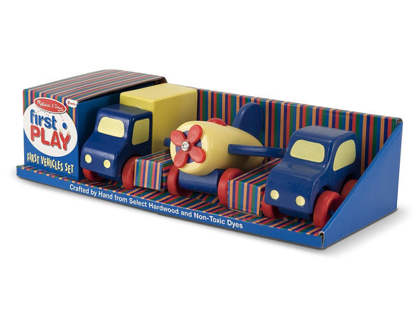 Melissa & Doug - Deluxe Wooden First Vehicles Set With Truck, Car, and Airplane - Olde Church Emporium
